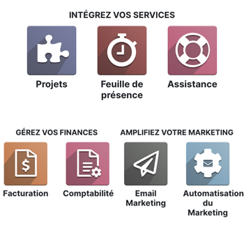 icone représentant les applications de gestion de projets et de facturation dans odoo